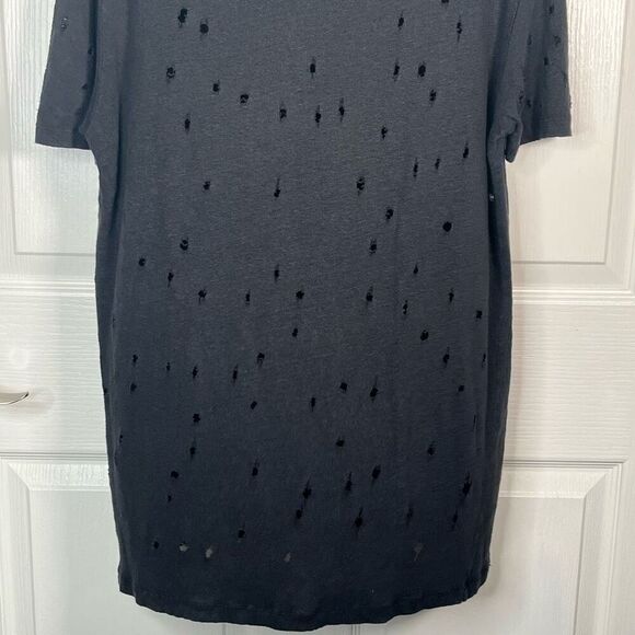 IRO Clay Black Distressed Tshirt Sz XL Linen Holes - Picture 9 of 12